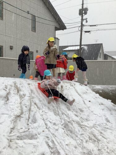 雪が降ったよ。